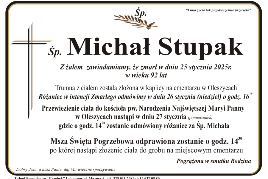 Zmarł Michał Stupak [92 lata]